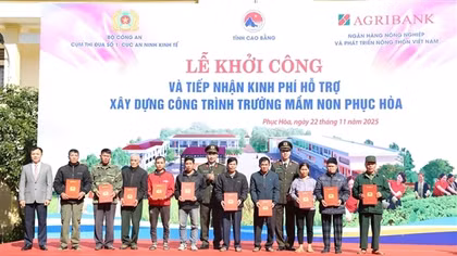 Cụm thi đua số 1 khởi công xây dựng Trường mầm non Phục Hòa, Cao Bằng