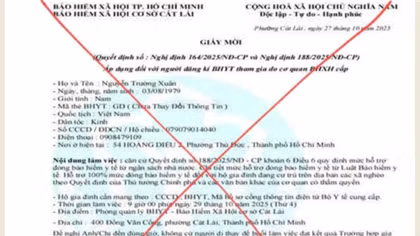 Tiếp tục cảnh báo tình trạng giả mạo giấy tờ, văn bản Bảo hiểm xã hội để lừa đảo