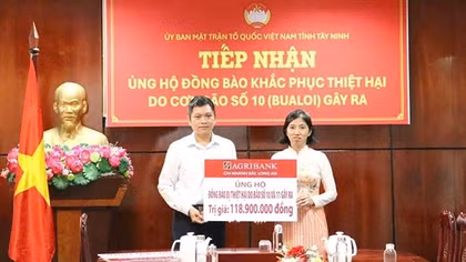 Agribank Bắc Long An hướng về miền Bắc sau bão số 10 và 11