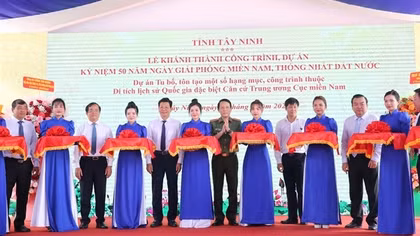 Khánh thành công trình Dự án tu bổ, tôn tạo tại Khu di tích Trung ương Cục miền Nam