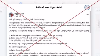 EVNNPC cảnh báo hiện tượng lan truyền thông tin sai sự thật về hóa đơn tiền điện trên mạng xã hội