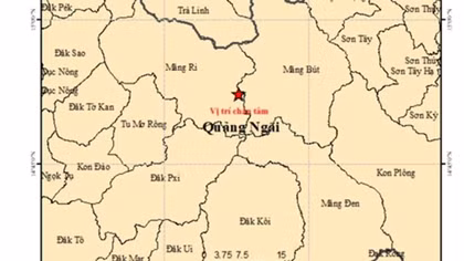Động đất mạnh 4,9 tại Quảng Ngãi gây rung chấn tại nhiều địa phương