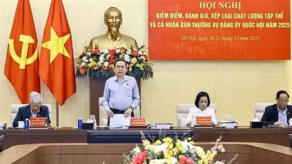 Ban Thường vụ Đảng ủy Quốc hội tổ chức Hội nghị kiểm điểm, đánh giá, xếp loại năm 2025