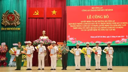 Công an TP Hồ Chí Minh hợp nhất Phòng Cảnh sát bảo vệ và Trung đoàn Cảnh sát cơ động