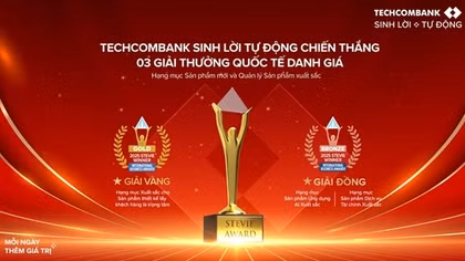 Sản phẩm Techcombank sinh lời tự động giành giải vàng Stevie Awards