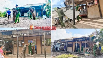 Công an xã Trần Văn Thời hỗ trợ xây dựng nhà tình nghĩa cho thân nhân liệt sĩ