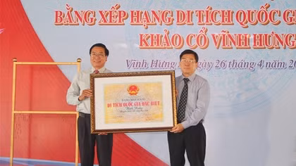 Tháp cổ Vĩnh Hưng được xếp hạng Di tích Quốc gia đặc biệt