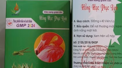 Viên uống giảm cân Hồng Hạc Phục Linh chứa 3 chất cấm nguy hiểm