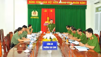 Công an Đồng Tháp kiểm tra việc sắp xếp, tổ chức lại đơn vị hành chính các cấp