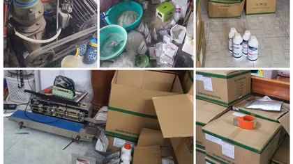 Phát hiện cơ sở tự pha trộn thuốc và thức ăn nuôi trồng thủy sản