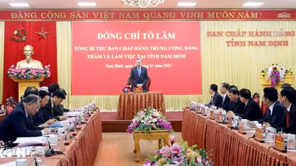 Tổng Bí thư Tô Lâm làm việc với Ban chấp hành Đảng bộ tỉnh Nam Định