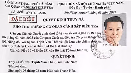 Truy nã bị can Trịnh Văn Thái trong đường dây lừa đảo do “Mr Pips” cầm đầu