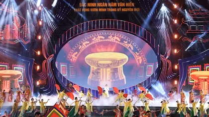 Hoành tráng chương trình nghệ thuật "Bắc Ninh ngàn năm văn hiến - Khát vọng vươn mình trong kỷ nguyên mới"