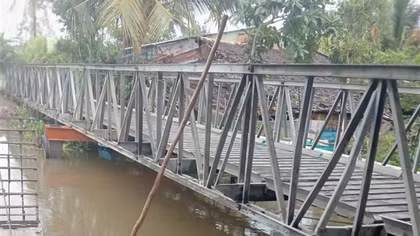Chủ phương tiện khắc phục xong cầu bị sập do tài xế gây ra