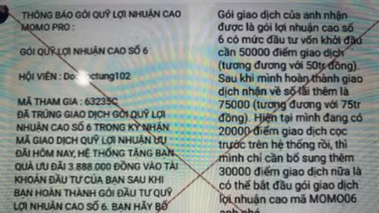 Cảnh báo lừa đảo đầu tư qua các ứng dụng trực tuyến