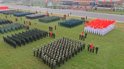 Hợp luyện các lực lượng diễu binh, diễu hành Kỷ niệm 50 năm Giải phóng miền Nam