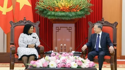 Tổng Bí thư Tô Lâm tiếp Phó Tổng Thư ký thứ nhất Đảng Đại hội Dân tộc Phi