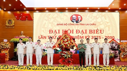 Thứ trưởng Đặng Hồng Đức dự Đại hội Đảng bộ Công an tỉnh Lai Châu