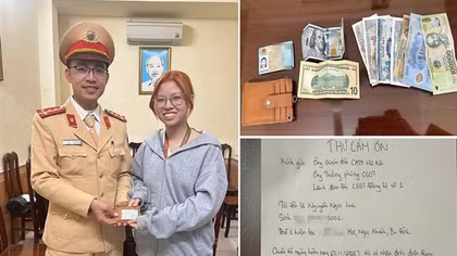 Nhận lại tài sản đánh rơi, nữ sinh xúc động viết thư cảm ơn CSGT
