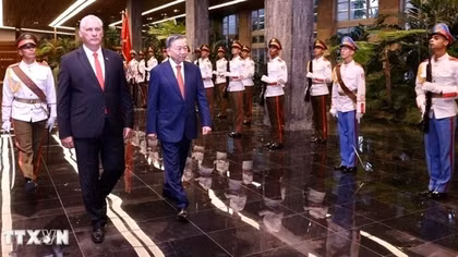 Bí thư Thứ nhất, Chủ tịch nước Cuba chủ trì Lễ đón chính thức Tổng Bí thư, Chủ tịch nước Tô Lâm