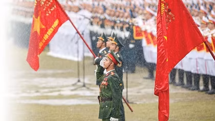 “Vượt nắng thắng mưa” ở thao trường tập luyện diễu binh