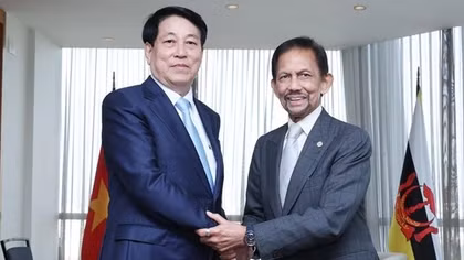 Chủ tịch nước Lương Cường hội kiến Quốc vương Brunei