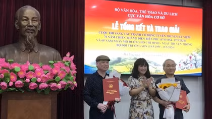 Trao giải thưởng sáng tác tranh cổ động về Điện Biên Phủ và đường Trường Sơn