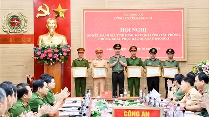 Công an tỉnh Lào Cai sơ kết công tác phòng, chống và khắc phục hậu quả bão số 3