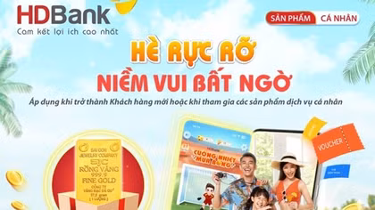 HDBank thưởng vàng SJC cho khách hàng sử dụng dịch vụ