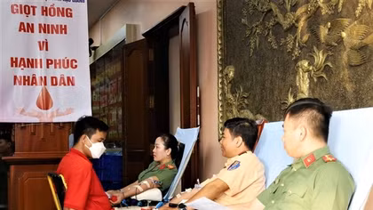CBCS Công an tỉnh Hậu Giang hiến 150 đơn vị máu