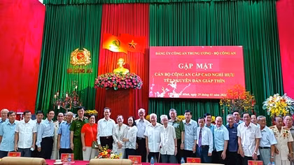 Bộ trưởng Tô Lâm gặp mặt, chúc Tết cán bộ Công an cấp cao nghỉ hưu tại TP Hồ Chí Minh