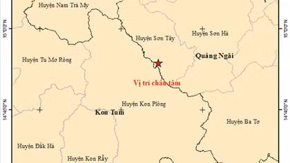 Lại thêm tỉnh Quảng Ngãi xuất hiện động đất