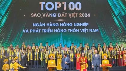 Agribank vinh dự đạt Giải thưởng Sao Vàng đất Việt năm 2024