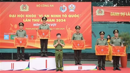 Công an tỉnh Đắk Lắk giành giải Nhất toàn đoàn môn quần vợt Đại hội khỏe “Vì an ninh Tổ quốc”