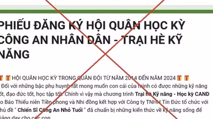 Cảnh báo lừa đảo đăng ký “Trại hè kỹ năng - học kỳ CAND”, "Hướng nghiệp Hàng không"
