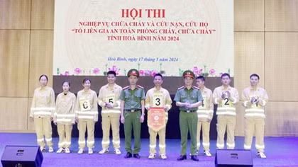Hội thi nghiệp vụ chữa cháy và cứu nạn cứu hộ tỉnh Hòa Bình năm 2024