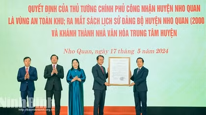 Công nhận huyện Nho Quan là vùng An toàn khu
