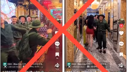 Xử lý nghiêm việc sử dụng trang phục thanh niên xung phong gây phản cảm của quán Karaoke Paris Club-Hud 2