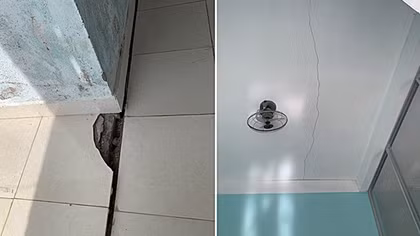 Xuất hiện lún, nứt bất thường tại một cơ sở y tế ở vùng biên giới Quảng Nam