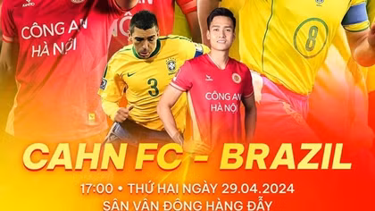 Các huyền thoại bóng đá Brazil thi đấu giao hữu với CLB bóng đá Công an Hà Nội