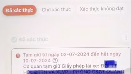 Những trường hợp đầu tiên ở Hà Tĩnh bị "thu bằng lái” trên VNeID