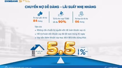 Chuyển nợ dễ dàng - lãi suất nhẹ nhàng cùng Eximbank