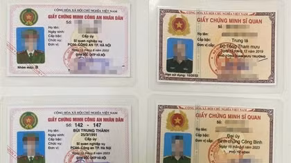 Nhóm đối tượng làm giả thẻ ngành Công an, Quân đội vay ngân hàng hơn 1 tỷ đồng rồi chiếm đoạt