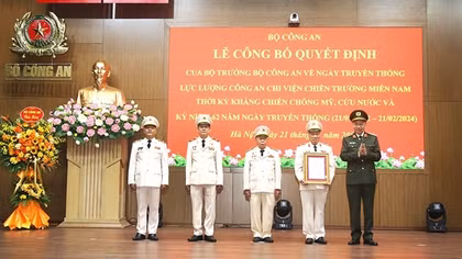 Bộ Công an công bố Ngày truyền thống lực lượng Công an chi viện chiến trường miền Nam