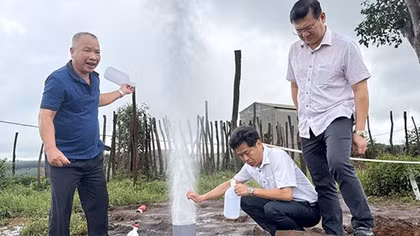 Kết quả kiểm tra mẫu nước - khí tại giếng khoan tự phun ở Gia Lai