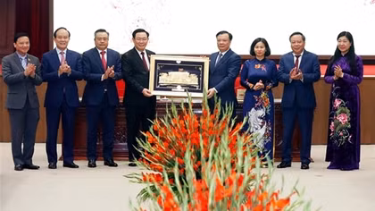 Chủ tịch Quốc hội thăm, chúc Tết Đảng bộ, chính quyền và nhân dân Hà Nội