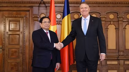 Thủ tướng Phạm Minh Chính hội kiến Tổng thống Romania Klaus Iohannis