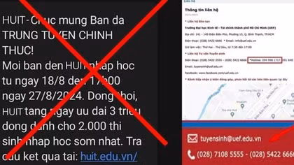 Tin nhắn nhập học đại học sớm nhận 3 triệu đồng là giả mạo