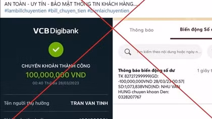 Lừa đảo bằng chiêu thức giả mạo biên lai chuyển tiền ngân hàng