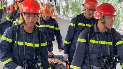 Diễn tập PCCC và CNCH tại nhà ga trên cao của tuyến Metro số 1